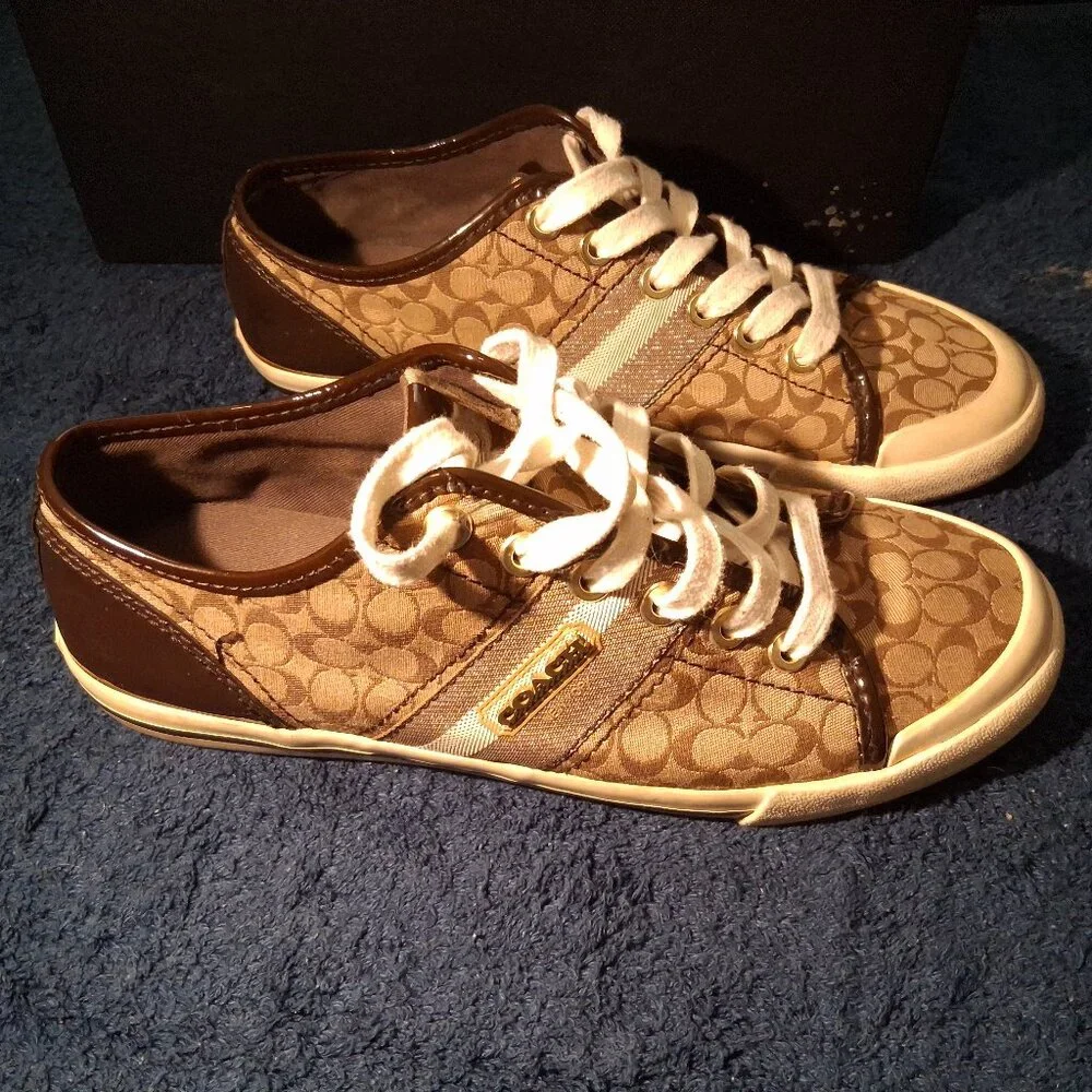 Coach Frances Signature Canvas Low-Top Sneakers Size 8B with Original Box - Picture 5 of 16